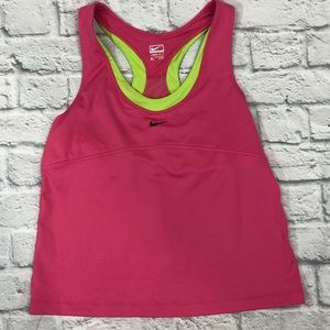 💰Bundle 3/$30 Nike Tank top XL Pink/neon yellow Built in bra